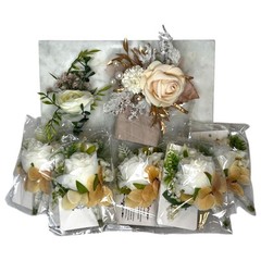 Groom + Groomsmen Boutonnière Set (9 pcs total)