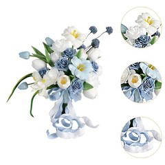 Wedding Bouquet for Bride Tulip Artificial Flowers Elegant Bride Holding Flowers