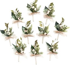 Artificial White Greenery Boutonniere