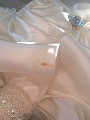 IVORY/CREAM Satin Roses & Diamante Brooch/Rose Gold Brooch; Bridal Bouquet; EUC!