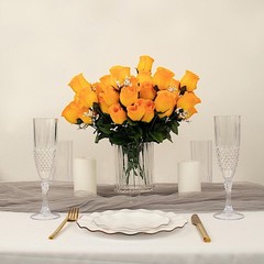 84 Orange SILK ROSE BUDS Wedding Party Flowers Bouquets Decorations on SALE