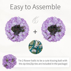 Purple Flowers Balls for Centerpieces: 10 PCS 11.8″ Diam Flower Centerpieces …