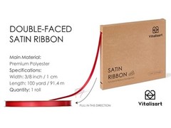 Satin Ribbon 3/8” x 100 Yards Ribbon for Gift Wrapping Hair Craft 3/8 inch Red