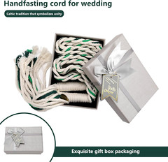 Gmwjinq Green Wedding Lasso Handfasting Cord for Wedding in Natural Cotton Lazos