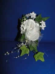 New Pin on White Open Rose Corsage for Wedding, Prom, Mother’s Day
