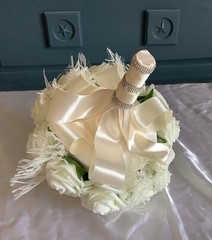 rose and lace flowers large bridal bouquet..you pick colors