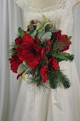 Amaryllis Red Berry Winter Wedding Bouquet
