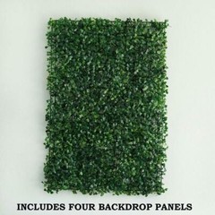 4 pcs Green Large Boxwood Leaves Wall Backdrop Panels Wedding Party Decorations