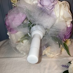 2pc Purple Lilac Champagne And Peach Destination Bouquet And Boutonniere