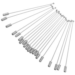 20Pcs Boutonniere Pins for Men Corsage Handmade Brooch Metal Round Bride