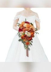 Cherished Moments Burnt Orange Bridal Bouquet 15”