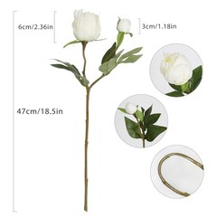 Peonies Artificial Flowers 8pcs Peony Silk Flowers Fake Flowers for White