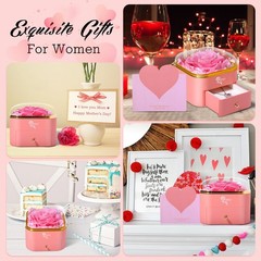 Mothers Day Flowers Roses Gifts for Mom – Preserved Real Blue 24 inches, PINK