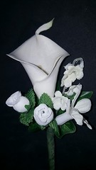 Wedding calla lily grooms best men father boutonniere
