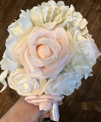 Wedding Bouquet Package-White, Rose, Hydrangea, Calla Lily 7 PC. Bouquet Set