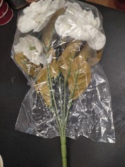 22″ Sweetbay Magnolia Flower Silk Bush, 5 Stems, 6″ Blooms, Alabaster White