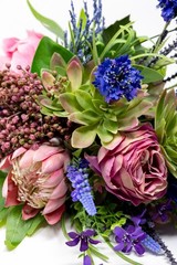 Bridal Faux Flower Wedding Bouquet, Teardrop Bridal Bouquet