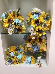 Wedding Flower bouquet Decorations Sunflowers And Blues You Can Change Colors