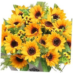 Artificial Sunflower Bouquets,2 Bunches Fake Wildflowers for Baby Shower Home