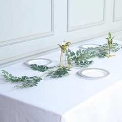 2 pcs 6 feet long Light Green Honey Locust Artificial Leaves Greenery Garlands