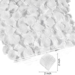 Silk Rose Petals 1000pcs, Fake Flower Decor, Anniversary Backdrop, White