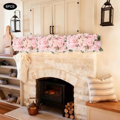 Artificial Flower Panels 6pcs Wall Backdrop Table Centerpiece For Wedding Party