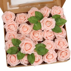 25/50pcs Foam Roses Artificial Flower Wedding Bride Bouquet Home Party Decor
