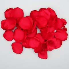 50 Red & Gold Satin Flower Petals For Wedding Decor