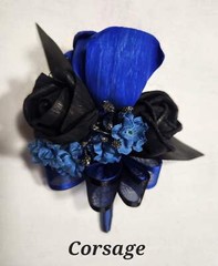 Royal Blue Black Rose Calla Lily Sola Bridal Wedding Bouquet Accessories