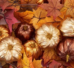 Lamris Pumpkin Decorations 2.7 x 2.1 inches, x 2.55 Gold Fall