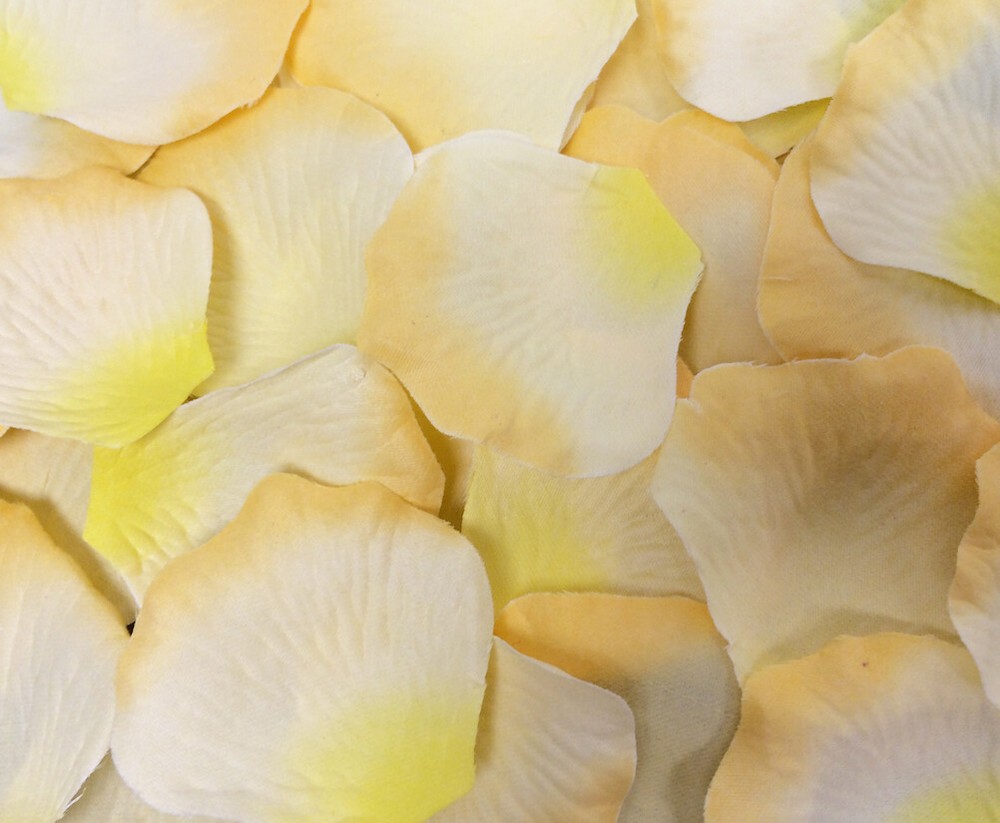 1000 Wedding Silk Rose Petals Peach (Yellow-Apricot), Petals & Garlands, Rose Pe