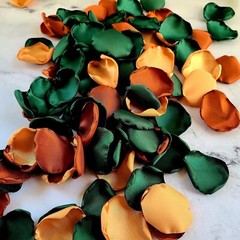 Emerald, Terracotta Rose Petals for Flower Girl Toss, Boho Fall Wedding Decor