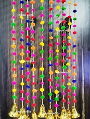 Indian Wedding Gralands pom pom Strings Door Hanging Decoration Event lot 5pcs