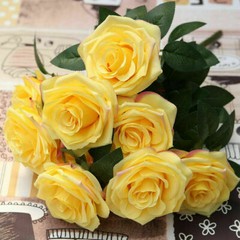 10 Heads Silk Rose Artificial Flowers Fake Bouquet Wedding Home Party Decor New