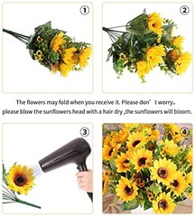 Artificial Sunflower Bouquets,2 Bunches Fake Wildflowers for Baby Shower Home