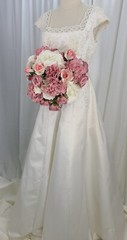 Rose Garden Hydrangea, Peony and Rose Faux Silk Wedding Bouquet