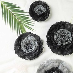 12 pack 7″ 9″ 11″ Charcoal Grey Tissue Paper Carnation Flowers Home Backdrop