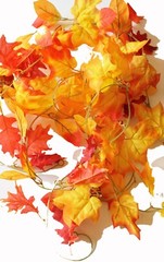 3 x 5 Ft. Autumn Garlands with Artificial Mixed Fall Color Leaves – 15 Ft. Total