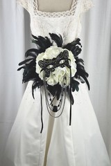 Black Tie Affair Mardi Gras or Goth Faux Silk Bridal Bouquet