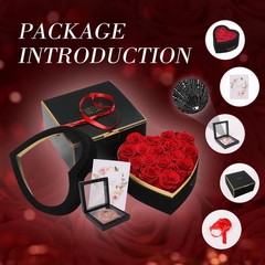 Women Gifts Ideas for Valentines Day, Preserved Forever Rose Gift with Necklace*