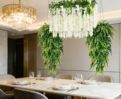 16X Artificial Wisteria Vine Garland Fake Flower Fern Plant Garden Wedding Decor