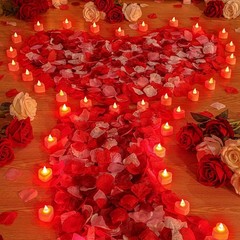 4000 Pcs Artificial Rose Petals & 24 LED Tea Lights for Romantic Decor