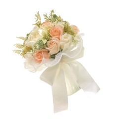 Elegant Wedding Bouquet for Bride and Bridesmaid Artificial White Orange Champag