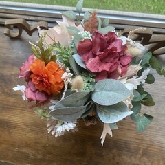 Bridal Wedding Bouquet Budget Friendly Beautiful Faux Flowers White Pink Orange