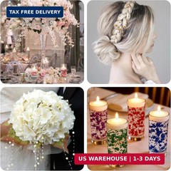 YATOJUZI 30 PCS Artificial Pearl String Beige Vase Filler Floating Pearls for Va