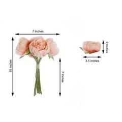 PEACH 10″ SILK FLOWERS Artificial Peony Bouquet Arrangement Wedding Centerpieces
