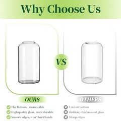 Glass Bud Vases for Flowers – Blown Modern Small Glass 4sets (12pcs) Clear