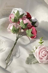 Artificial Flowers; 36 Real Looking Blush Colors Foam Fake Roses