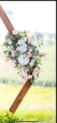 Beautiful Wedding Flowers Two Large Whiskey Barrel Flowers Two Large Arbor Swags