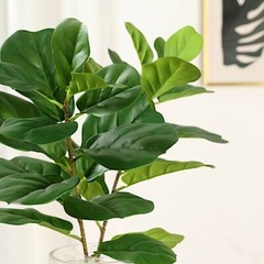 2 Green 25″ Artificial Fiddle LEAVES SPRAYS Greenery Stems Party Decorations